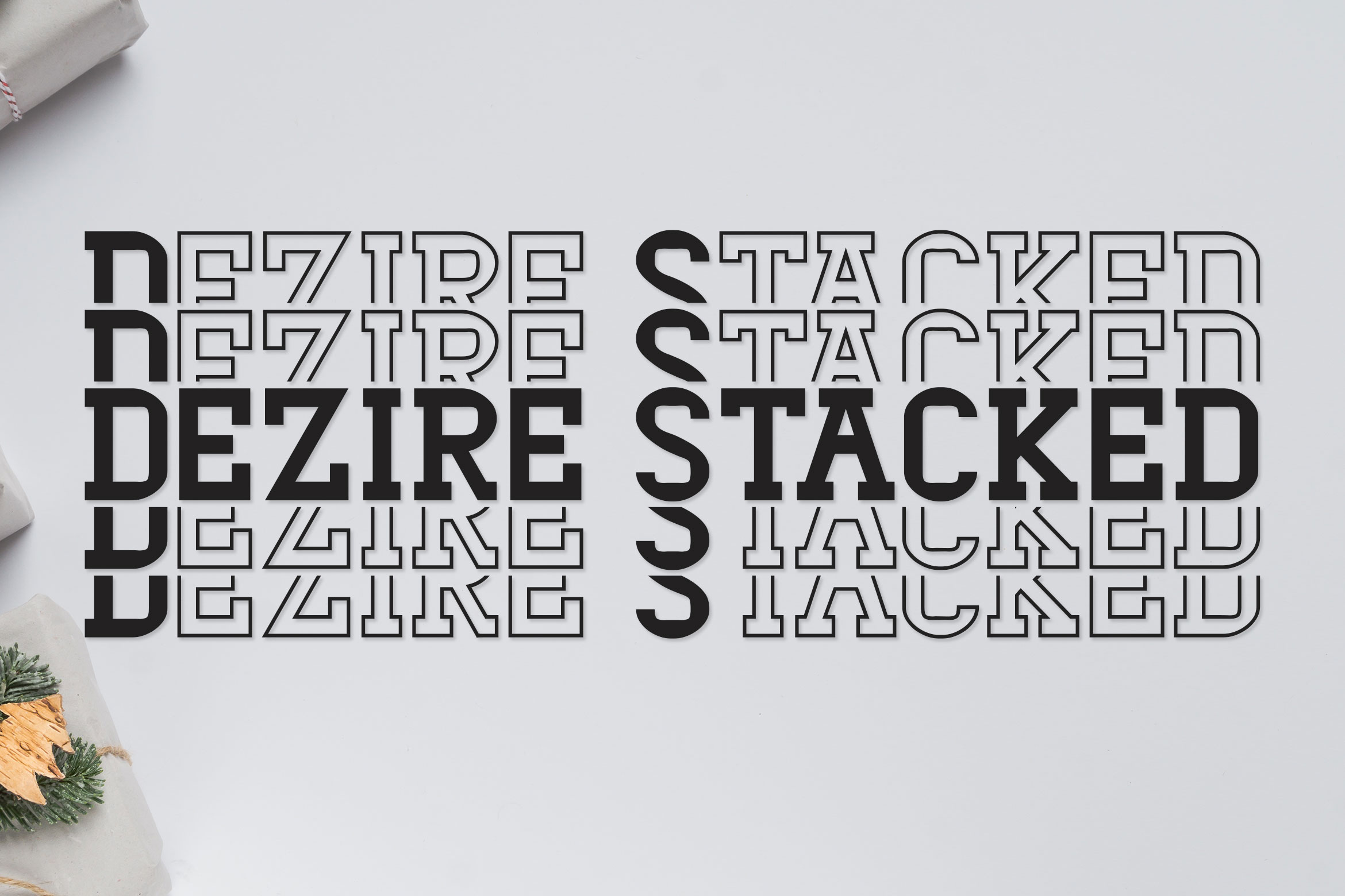 Dezire Stacked – Mirrored Font